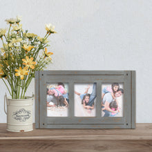 Load image into Gallery viewer, Homestead Collage 4-inch by 6-inch Picture Frame for Three Photos, Grey