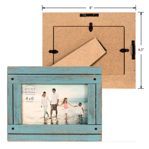 Homestead 4-inch x 6-inch Rustic Wood Picture Frame, Distressed Blue
