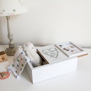 Decorative Baby Photo Keepsake Box, White