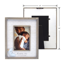Load image into Gallery viewer, Dream On Little One Plush Moon 4 x 6-inch Wood Picture Frame