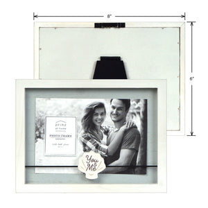 You & Me Boxed Wood 4 x 6-inch Picture Frame, White