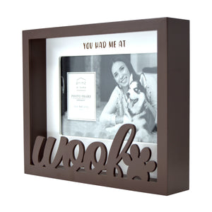 Woof 4 x 6-inch Shadow Box Word Picture Frame, Brown