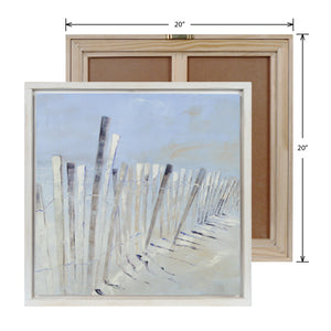 John Burrows 20"x 20" Blue Dune Coastal framed MDF with Gesso Wall Art