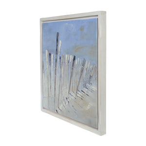 John Burrows 20"x 20" Blue Dune Coastal framed MDF with Gesso Wall Art