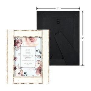 Reclaimed 5 x 7-inch White Metallic Wood Picture Frame