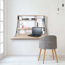 Load image into Gallery viewer, Wall-Mounted Natural 36&#39; X 24&#39; Folding Murphy Desk with Chalkboard