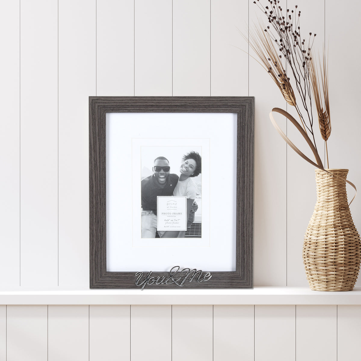 Double Matted Gray 8 X 10 to 4 X 6 You and Me Sentiment Picture Frame –  Prinz At Home