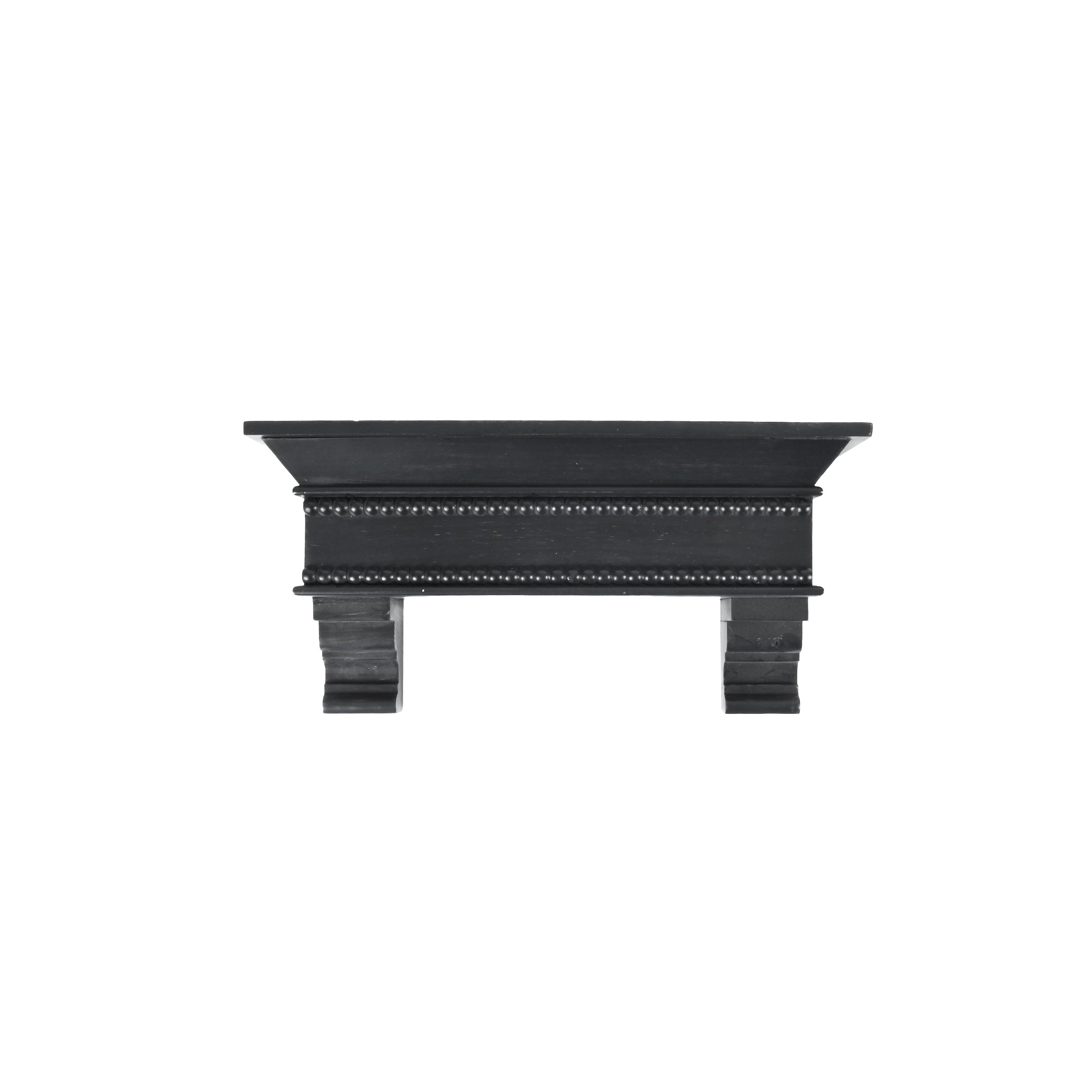 Rustic Wood Beaded 15" Floating Wall Shelf with Corbels, Black