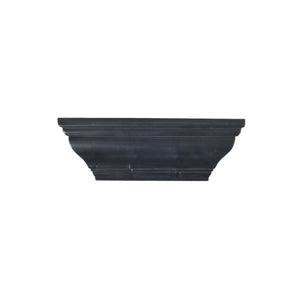15" Black Wash Crown Molding Wood Shelf, Contemporary Floating Wall Shelf