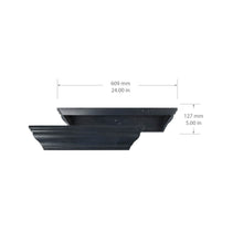 Load image into Gallery viewer, Black Wash 24&#39;&#39; Crown Molding Wood Shelf, Contemporary Floating Wall Shelf