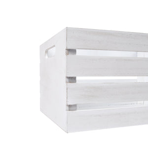 Distressed White 13.4'W x 9.5'H Nesting Storage Crates, Set of Three