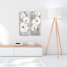 Load image into Gallery viewer, White Peonies 8&quot; X 20&quot; Floral Wrapped Canvas Wall Art, by Prinz (Set of 2)