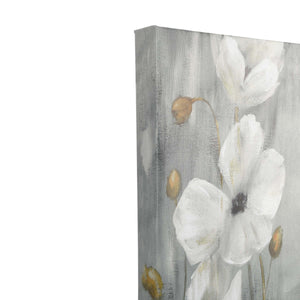 White Peonies 8" X 20" Floral Wrapped Canvas Wall Art, by Prinz (Set of 2)