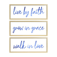 Load image into Gallery viewer, New View Studio 27&quot;x 10.62&quot;(Each) Live By Faith Decorative Hanging Wall Art 3-Piece Set