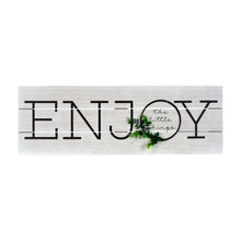 Load image into Gallery viewer, Enjoy The Little Things Rustic Plank Whitewashed Wall Sign