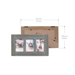 Homestead Collage 4-inch by 6-inch Picture Frame for Three Photos, Grey