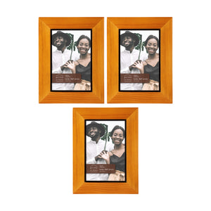 Set of Three, Dakota 4-Inch by 6-Inch Wood Picture Frame, Chestnut