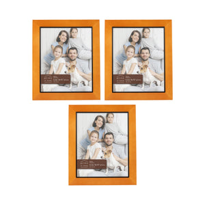 Set of Three, Dakota 8-Inch by 10-Inch Wood Picture Frame, Chestnut