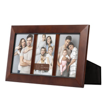 Load image into Gallery viewer, Dakota Collage 4-inch by 6-inch Wood Frame for Three Photos, Dark Walnut
