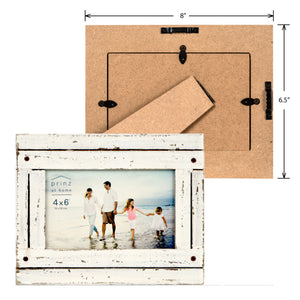 Homestead 4-inch x 6-inch Distressed Wood Picture Frame, White