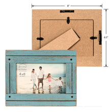 Load image into Gallery viewer, Homestead 4-inch x 6-inch Rustic Wood Picture Frame, Distressed Blue