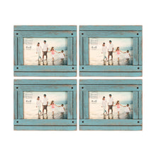 Load image into Gallery viewer, Set of Four, Homestead 4-Inch by 6-Inch Rustic Frame, Coastal Blue