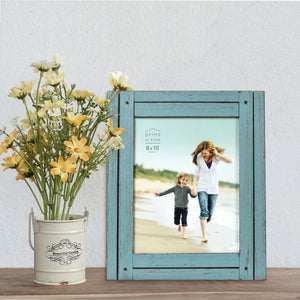 Set of Two, Homestead 8-Inch by 10-Inch Rustic Frame, Coastal Blue