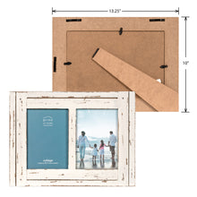 Load image into Gallery viewer, Homestead Collage 5-inch by 7-inch Picture Frame for Two Photos, Distressed White