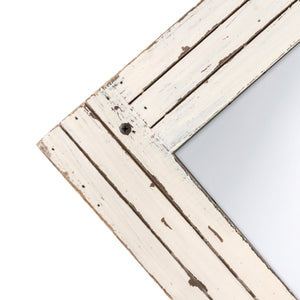 Homestead 18.5-Inch by 23.5-Inch Distressed Wood Mirror, Antique White