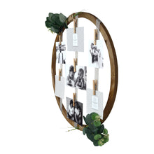 Load image into Gallery viewer, Hanging Ribbon Collage Circular Wall Display, 7 Clothespin Clips