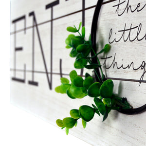 Enjoy The Little Things Rustic Plank Whitewashed Wall Sign
