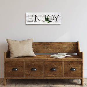 Enjoy The Little Things Rustic Plank Whitewashed Wall Sign