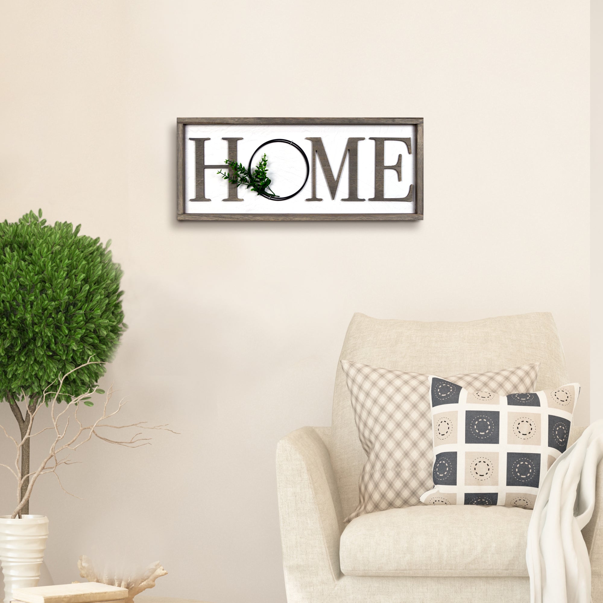 Home Rustic Real Barnwood Whitewashed Plaque