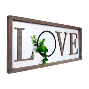 Love Rustic Real Barnwood Whitewashed Plaque