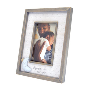 Dream On Little One Plush Moon 4 x 6-inch Wood Picture Frame