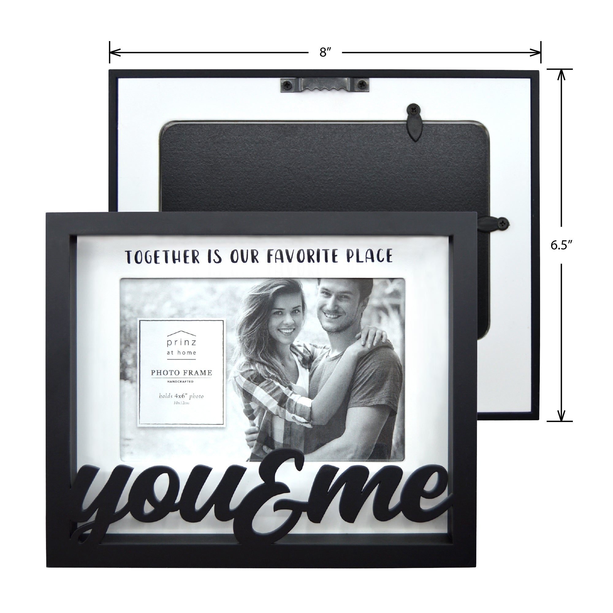 Double Matted Gray 8 X 10 to 4 X 6 You and Me Sentiment Picture Frame –  Prinz At Home
