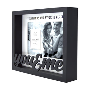 You & Me 4 x 6-inch Shadow Box Word Picture Frame, Black