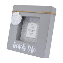 Load image into Gallery viewer, Beach Life Distressed Gray 4-inch by 6-inch Shadow Box Picture Frame