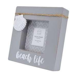 Beach Life Distressed Gray 4-inch by 6-inch Shadow Box Picture Frame