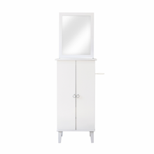 Load image into Gallery viewer, Standing Makeup &amp; Jewelry Organizer 40&quot; Armoire with Mirror, White