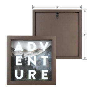 6x6 Adventure Fund Glass Front Shadow Box Bank, Brown