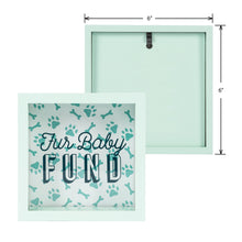 Load image into Gallery viewer, Wooden 6 x 6 Fur Baby Fund Shadowbox Bank, Light Green