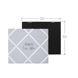 Happily Ever After 19' X 16' French Memo & Photo Board, Gray Linen Fabric