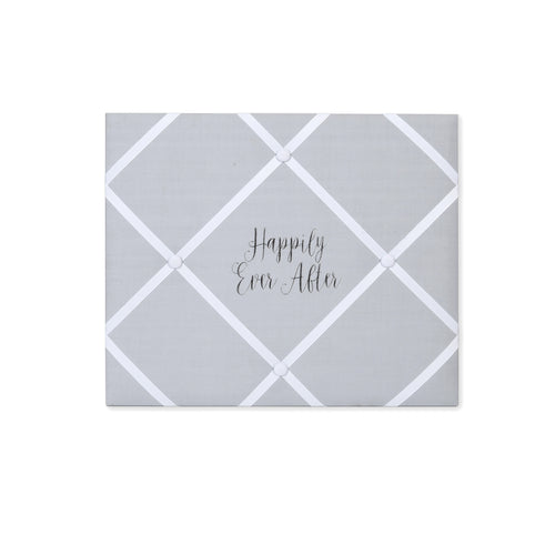 Happily Ever After 19' X 16' French Memo & Photo Board, Gray Linen Fabric