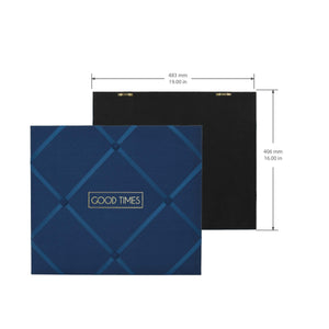 Wall Hanging 19' X 16' French Memo & Photo Board, "Good Times" Navy Linen Fabric