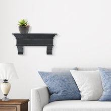 Load image into Gallery viewer, Rustic Wood Beaded 15&quot; Floating Wall Shelf with Corbels, Black