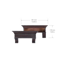 Load image into Gallery viewer, Rustic Wood Beaded 15&quot; Floating Wall Shelf with Corbels, Dark Brown