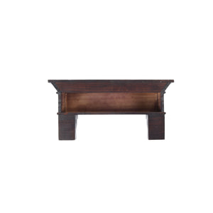 Rustic Wood Beaded 15" Floating Wall Shelf with Corbels, Dark Brown