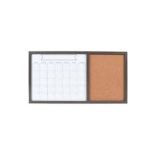 Load image into Gallery viewer, Black Framed Wall Mounted 26 x 14-inch Dry Erase Board Monthly Planner &amp; Corkboard