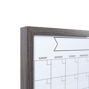 Black Framed Wall Mounted 26 x 14-inch Dry Erase Board Monthly Planner & Corkboard